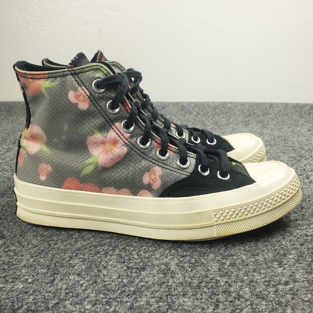 Converse Chuck 70 High Floral Womens 8.5 Shoes Sneakers Flower Print Black